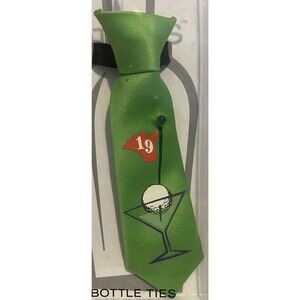 Golf 19th Hole Lovers Blinking LED Wine Bottle Tie - 853514003490 * 1.75" 6.0"